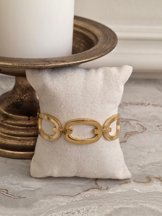 gold link statement bangle