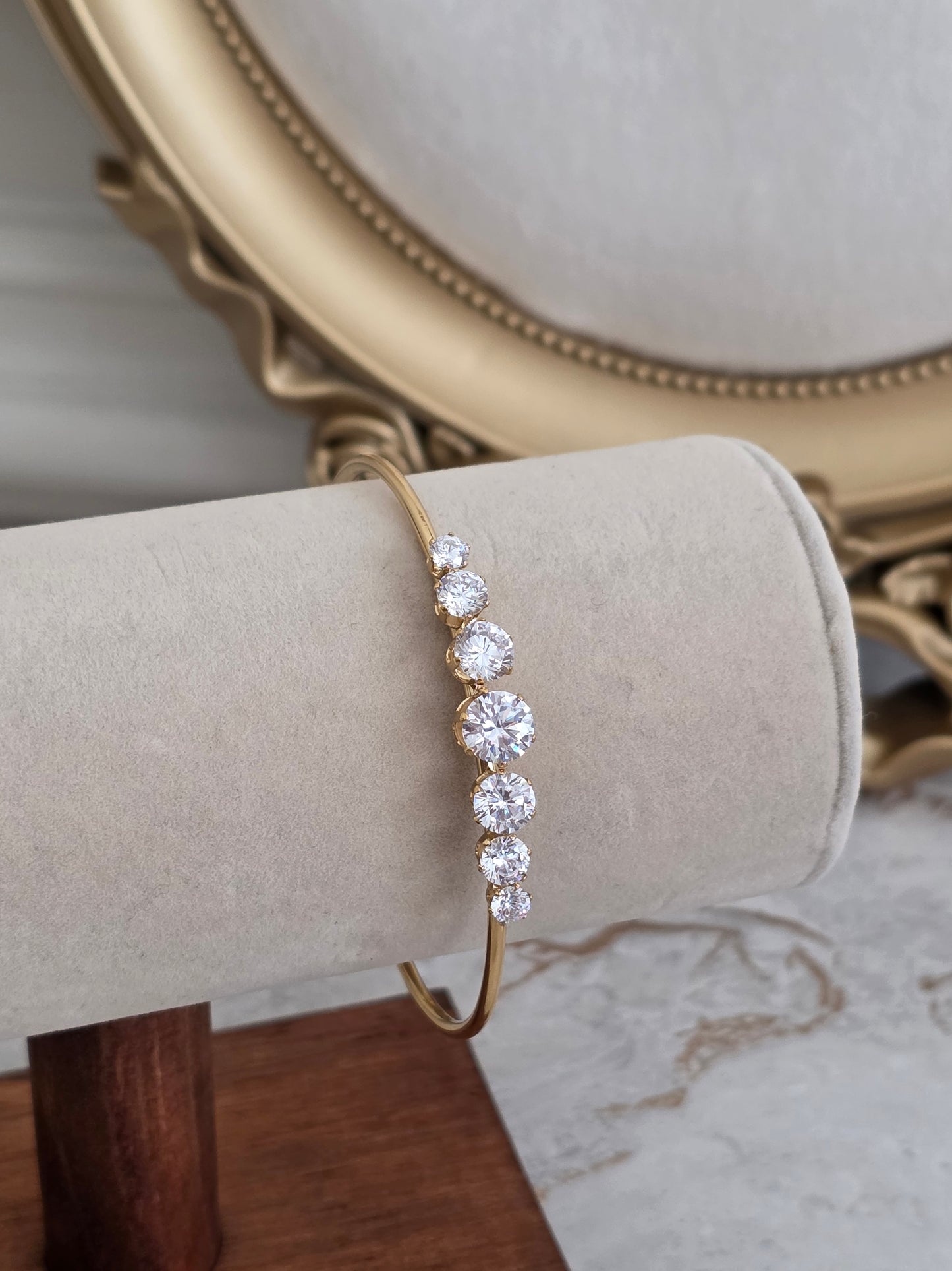 Cubic zirconia statement cuff bangle