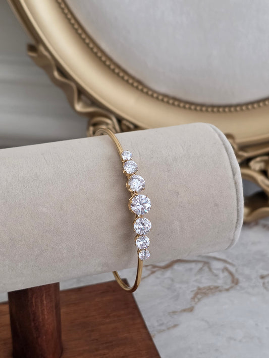 Cubic zirconia statement cuff bangle