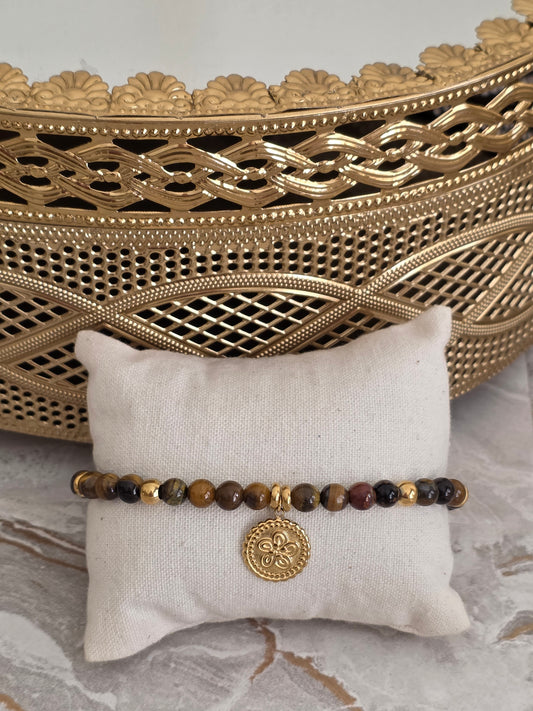 tiger eye stainless steel bracelet