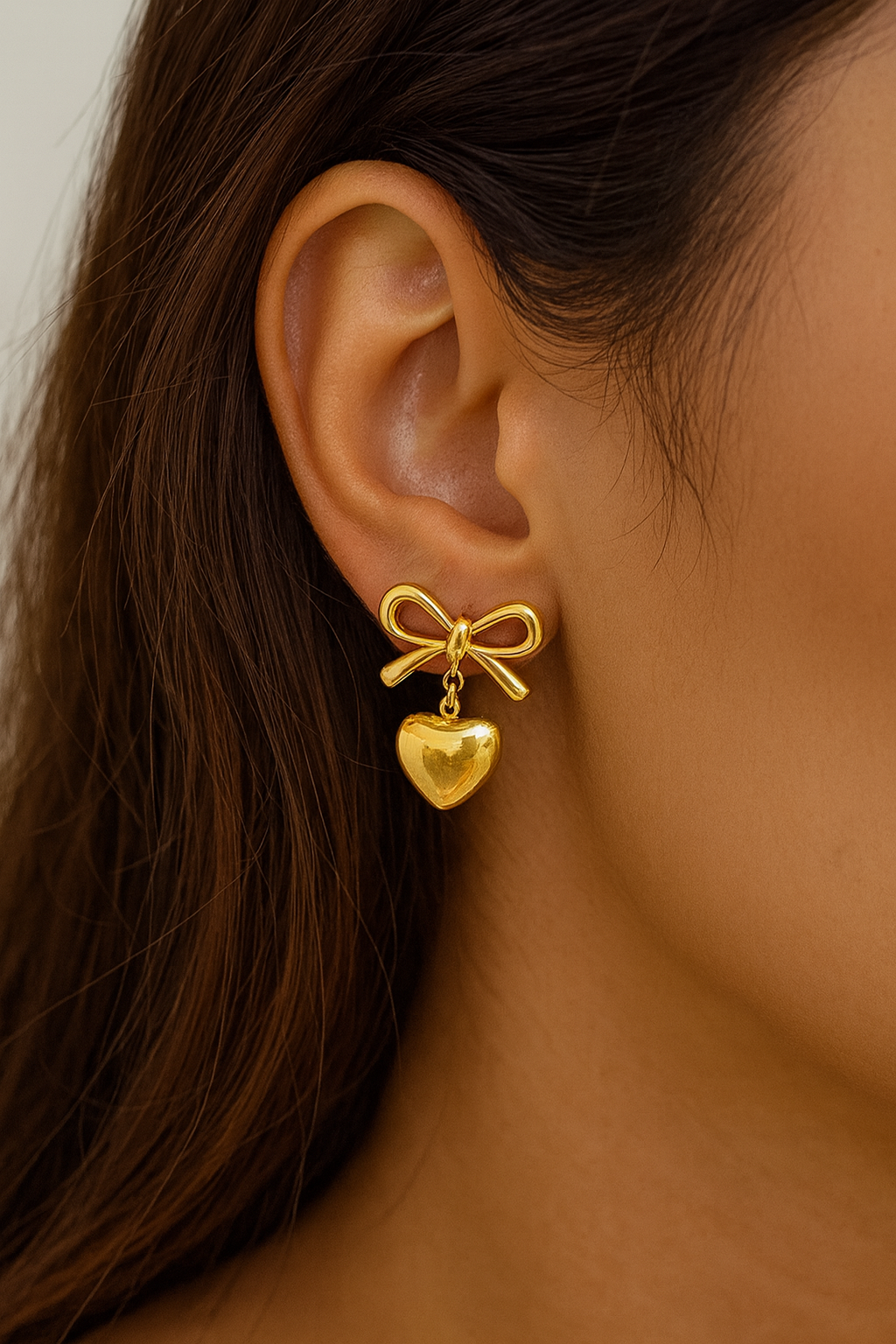 LISSA BOW HEART EARRINGS