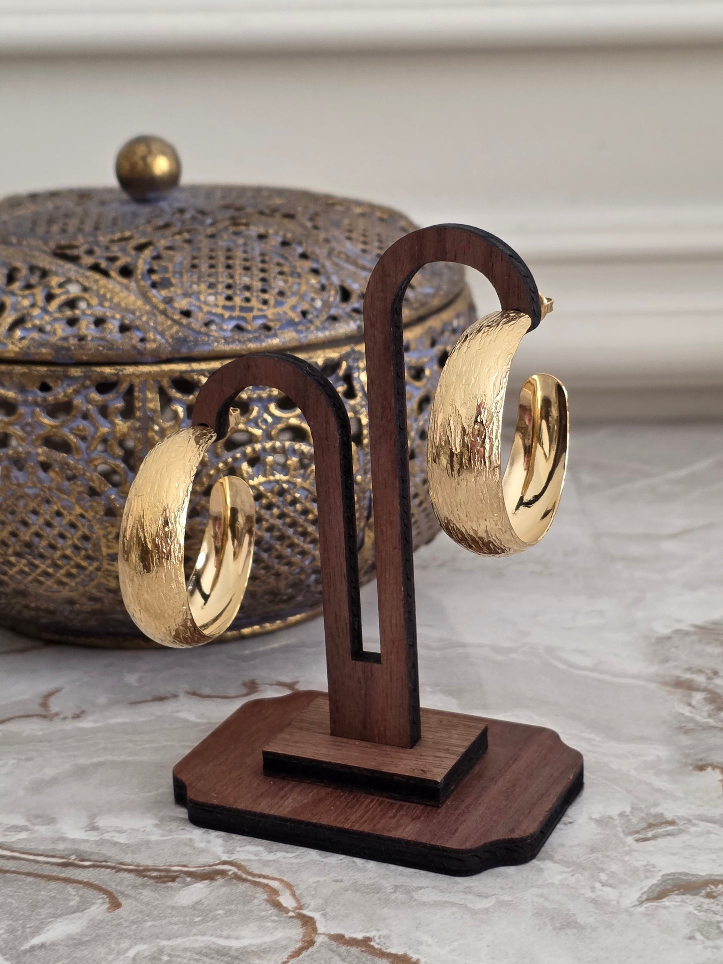 large gold statement hoop earrings