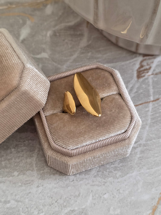 gold abstract adjustable ring