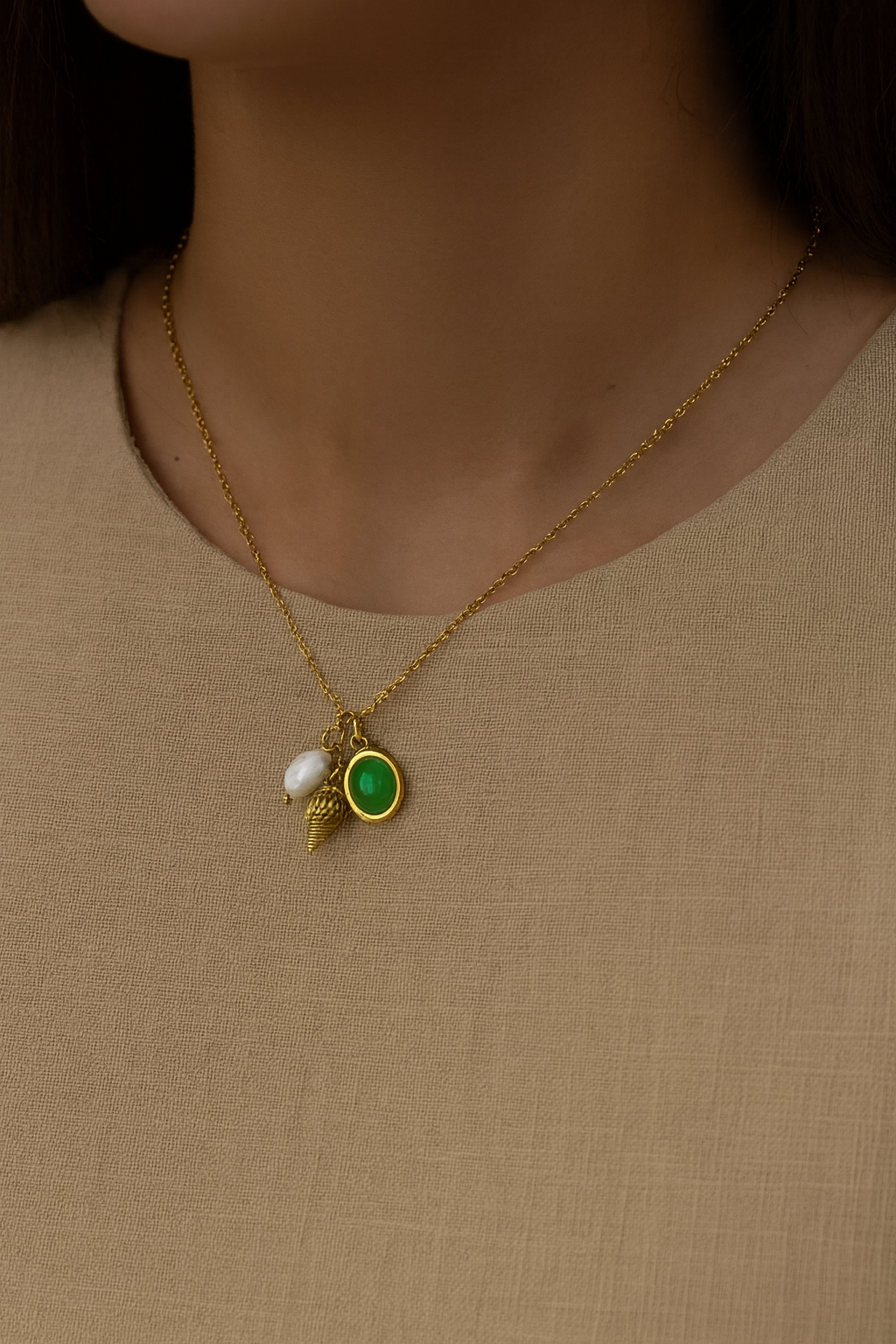 MIRAY SHELL AND PEARL NECKLACE
