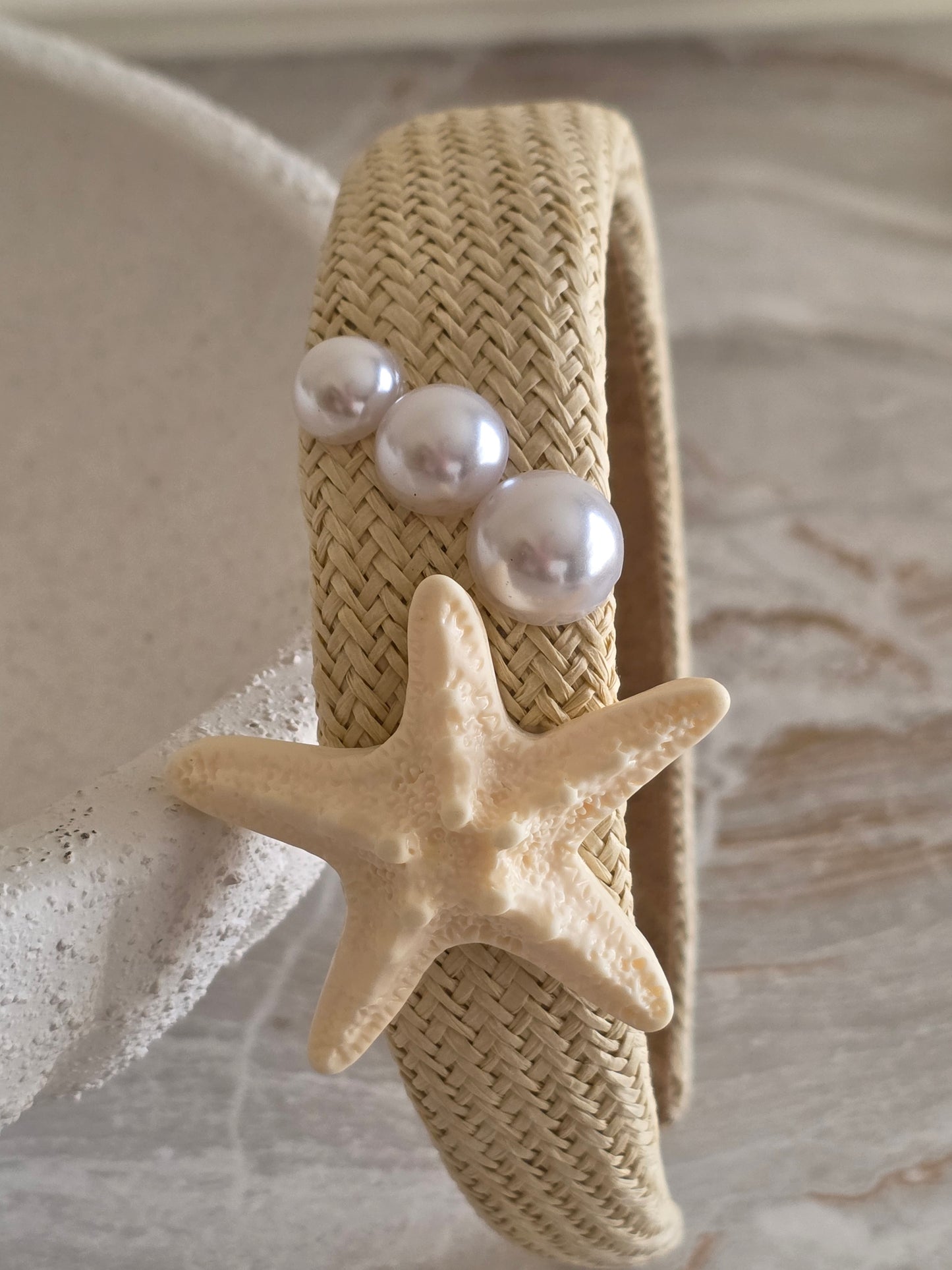 RATTAN STARFISH AND PEARL HEADBAND