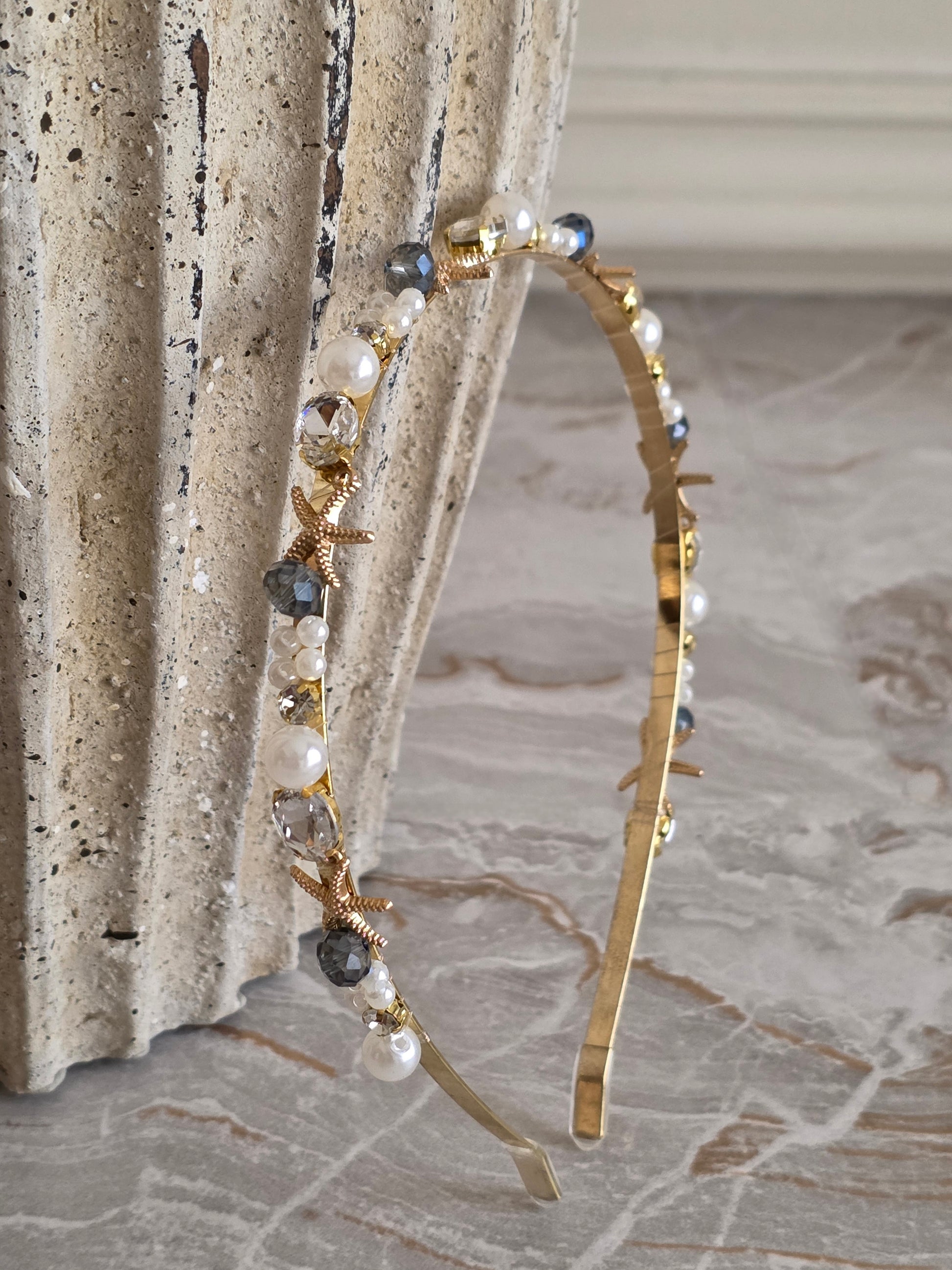 starfish peal and crystal headband