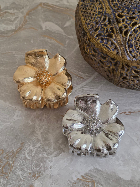 GOLD FLOWER HAIR CLAW