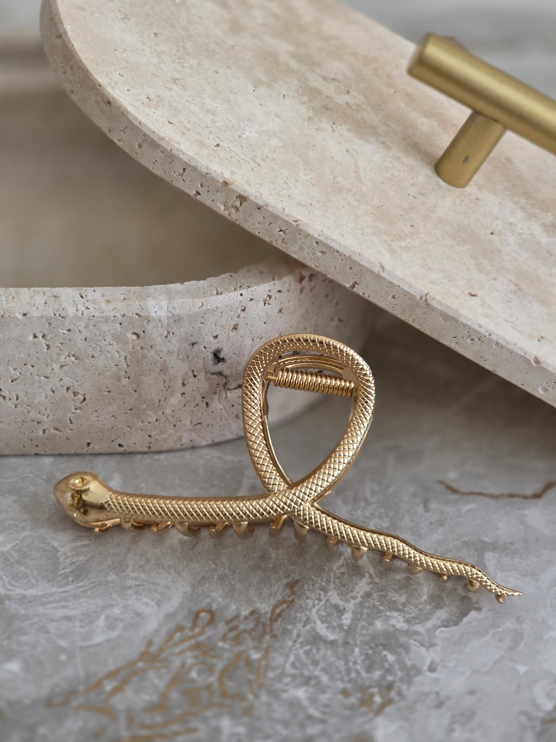 gold snake hair claw