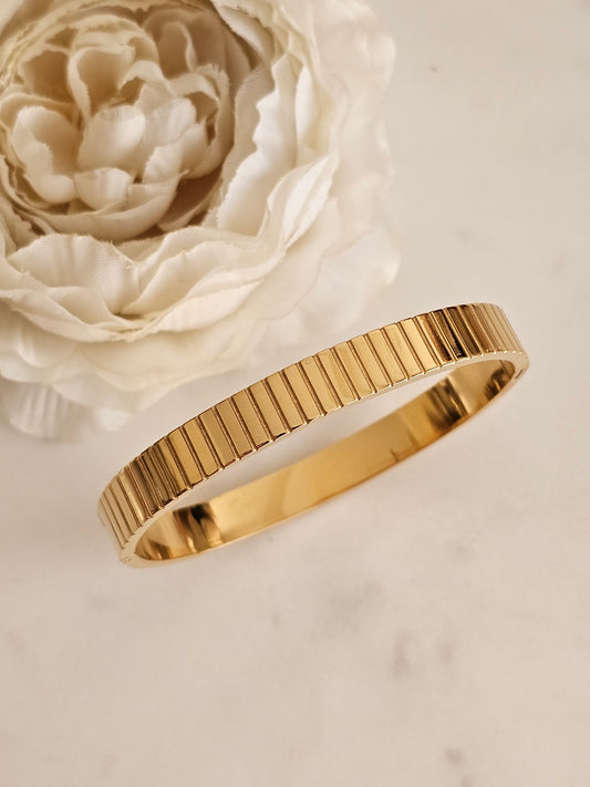 High quality stainless steel gold plated  open clasp Bangle