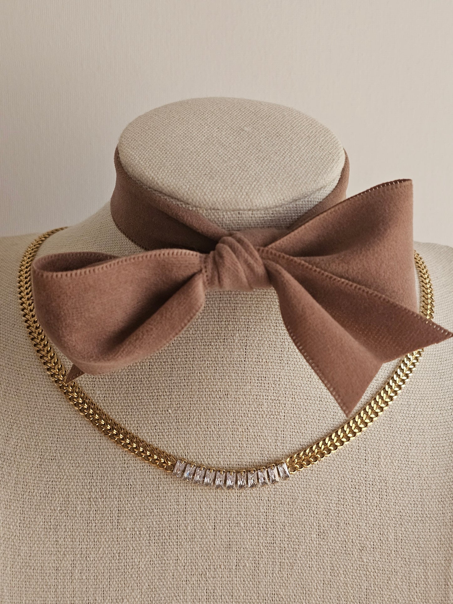 High quality stainless steel gold plated Cubic zirconia tennis necklace