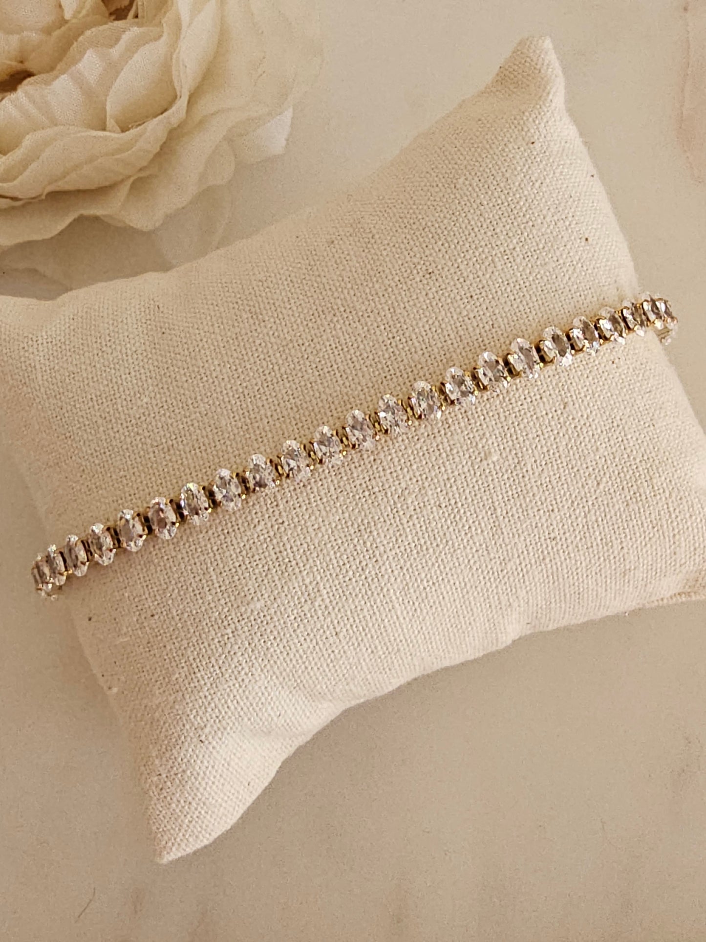 High quality stainless steel gold plated tennis bracelet
