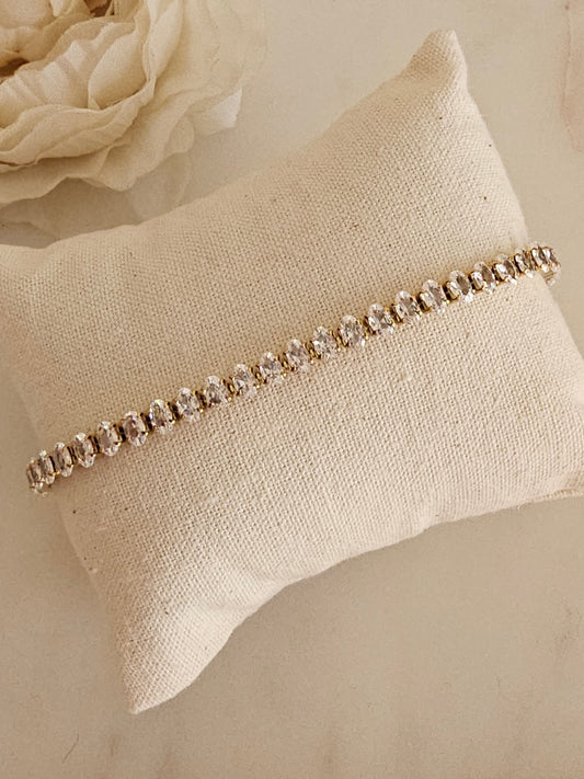 High quality stainless steel gold plated  tennis bracelet