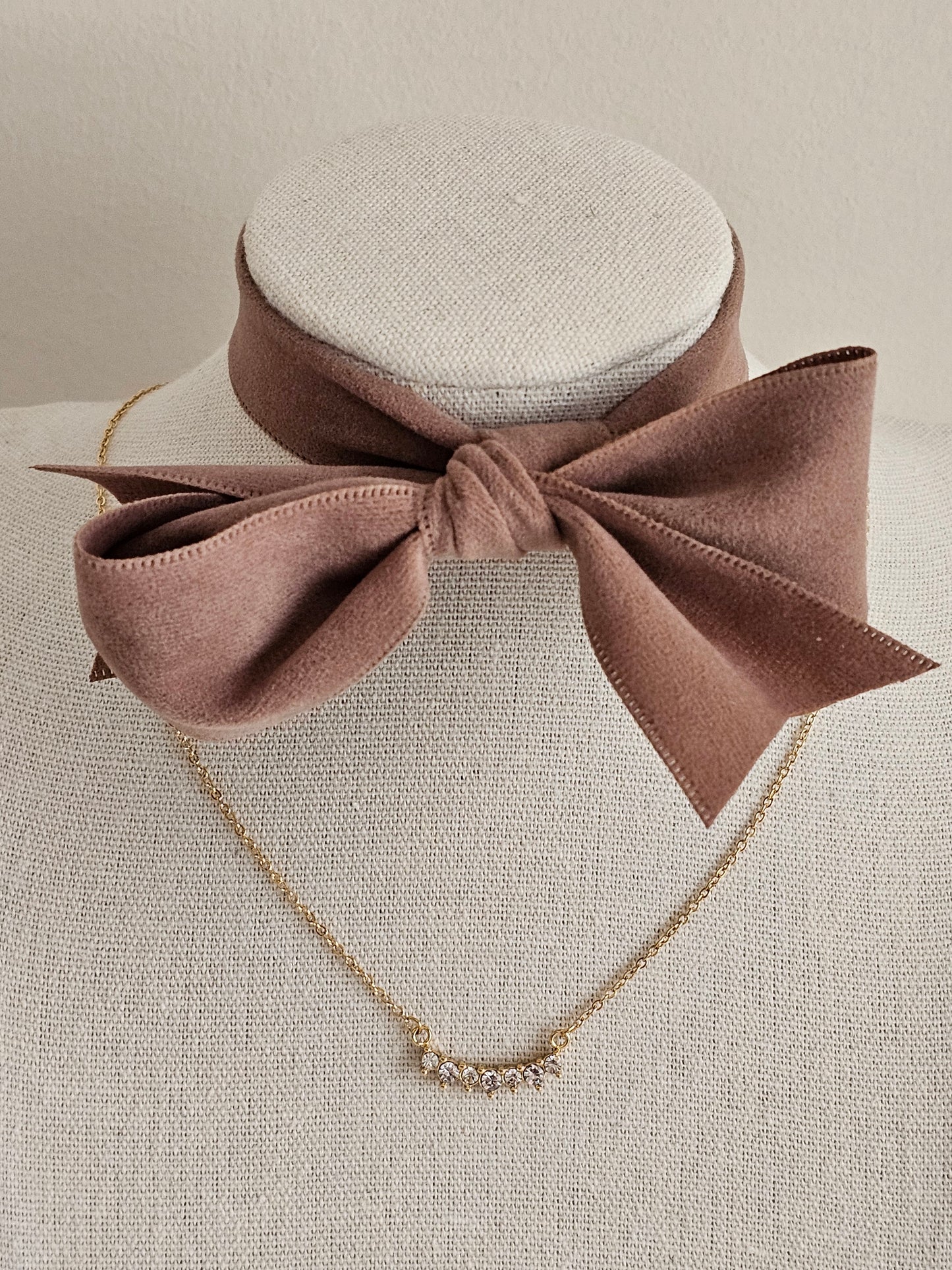 Gold plated stainless steel Cubic zirconia necklace