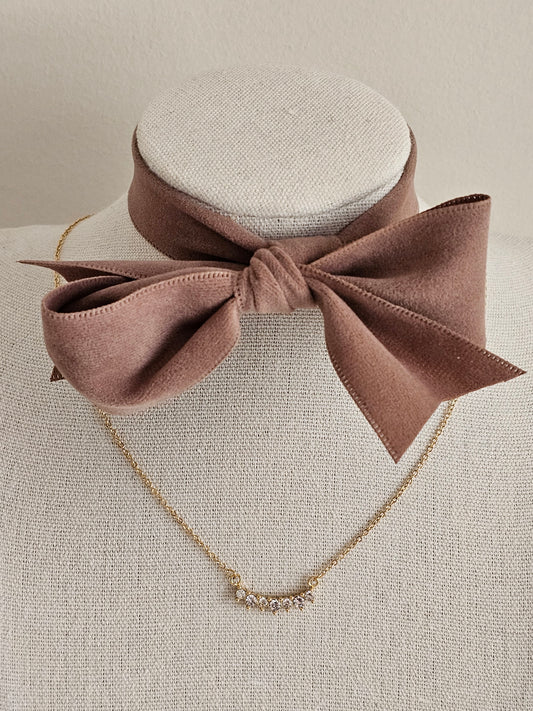 Gold plated stainless steel Cubic zirconia necklace