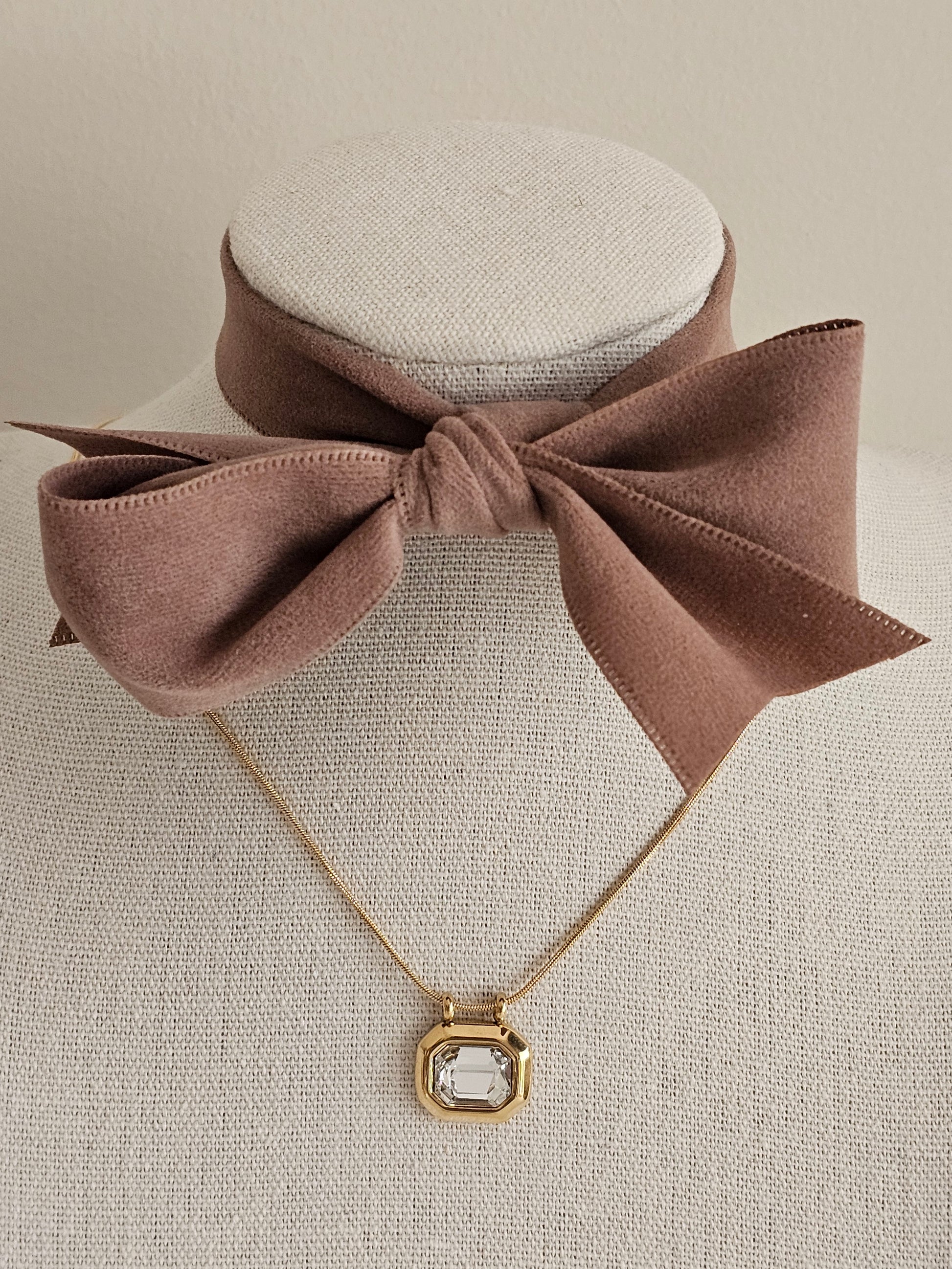 Gold plated stainless steel Cubic zirconia necklace