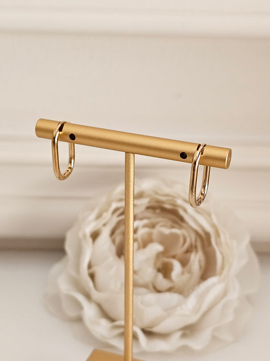 gold plated stainless steel hoop charm earrings