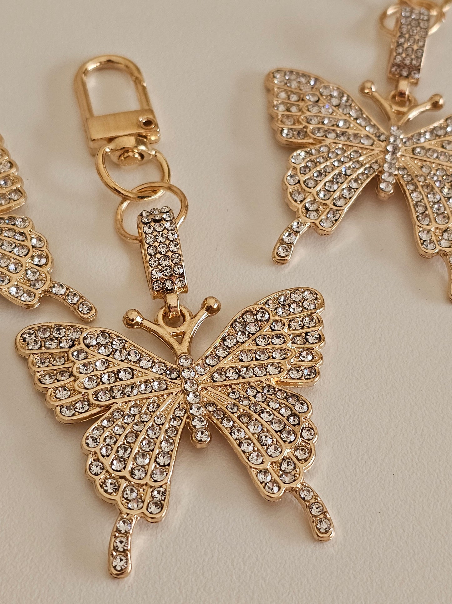 RHINESTONE BUTTERFLY KEYRING