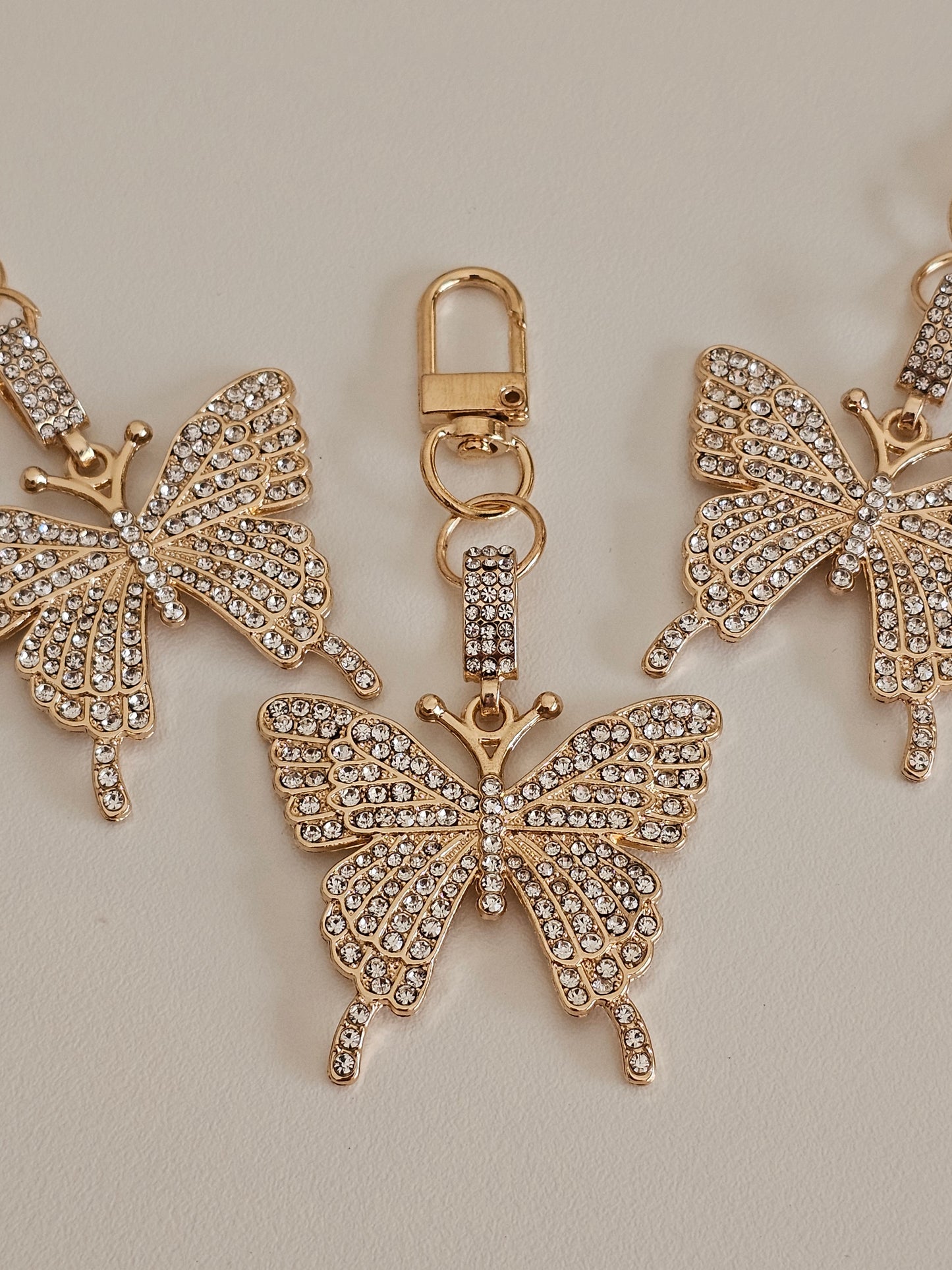 RHINESTONE BUTTERFLY KEYRING