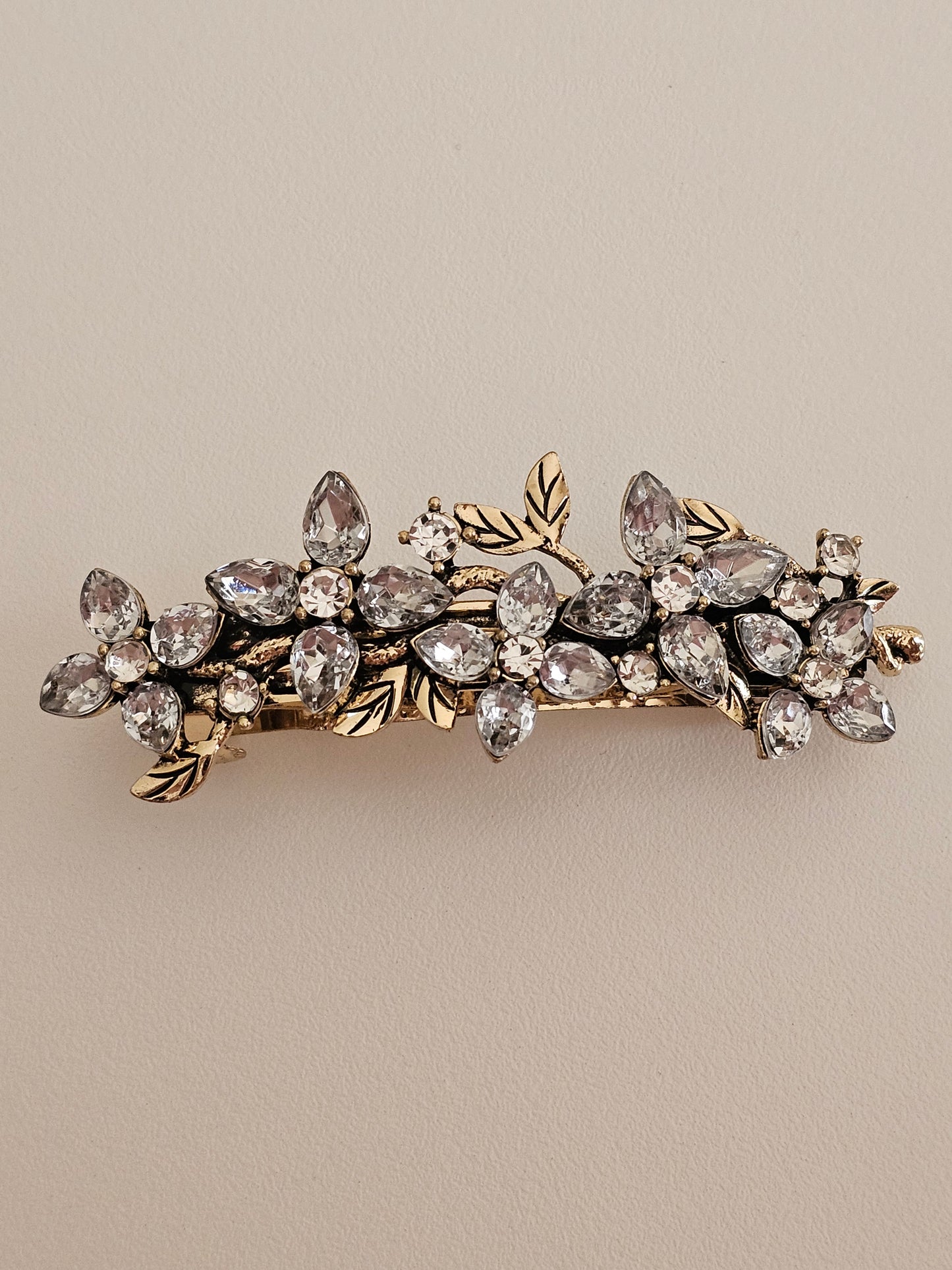 VINTAGE RHINESTONE FLOWER HAIR CLIP