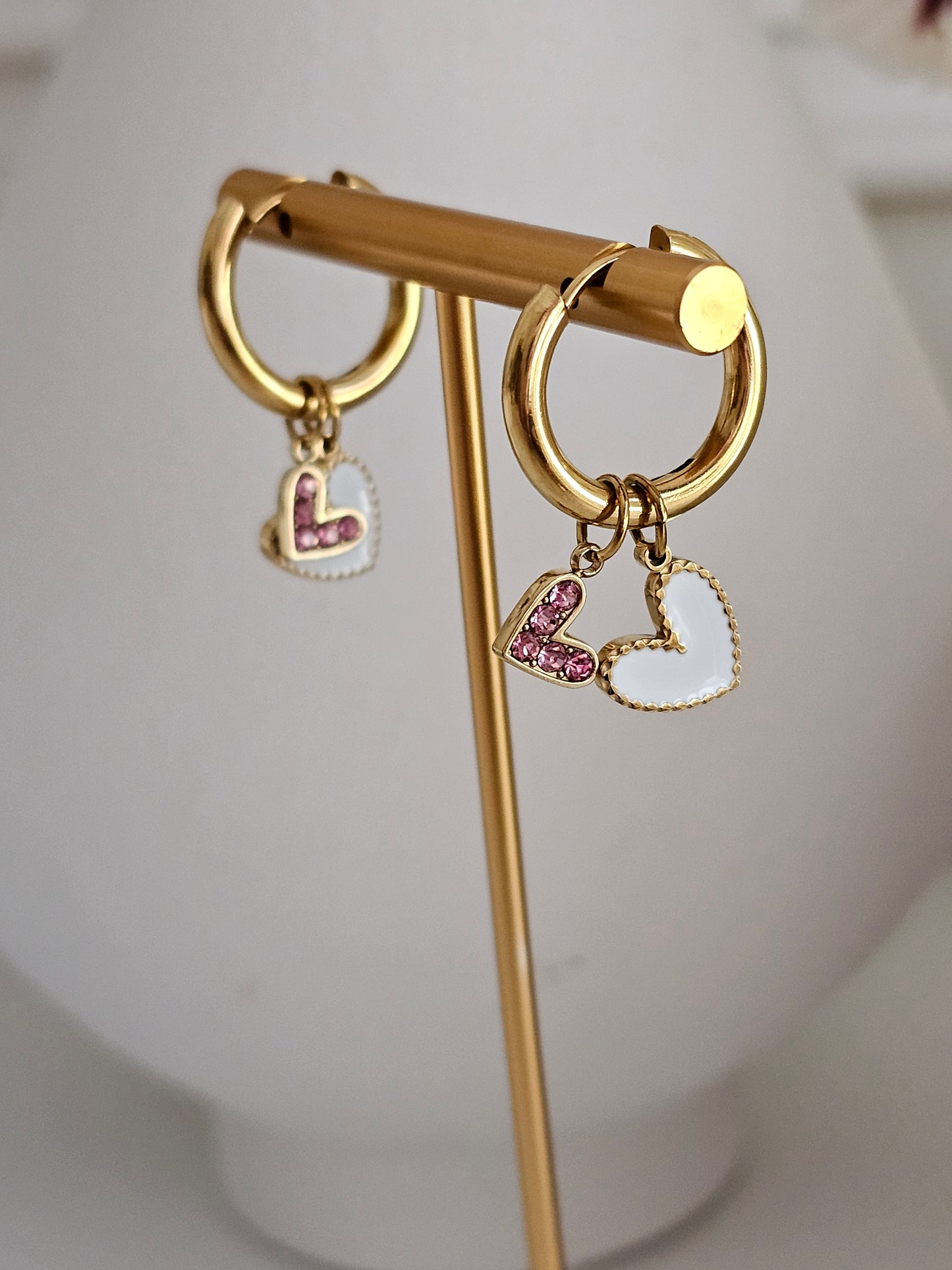 ZADA CHARM HOOP EARRINGS