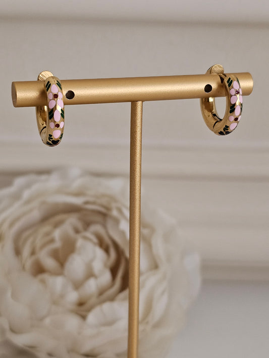 Flower Hoop earrings