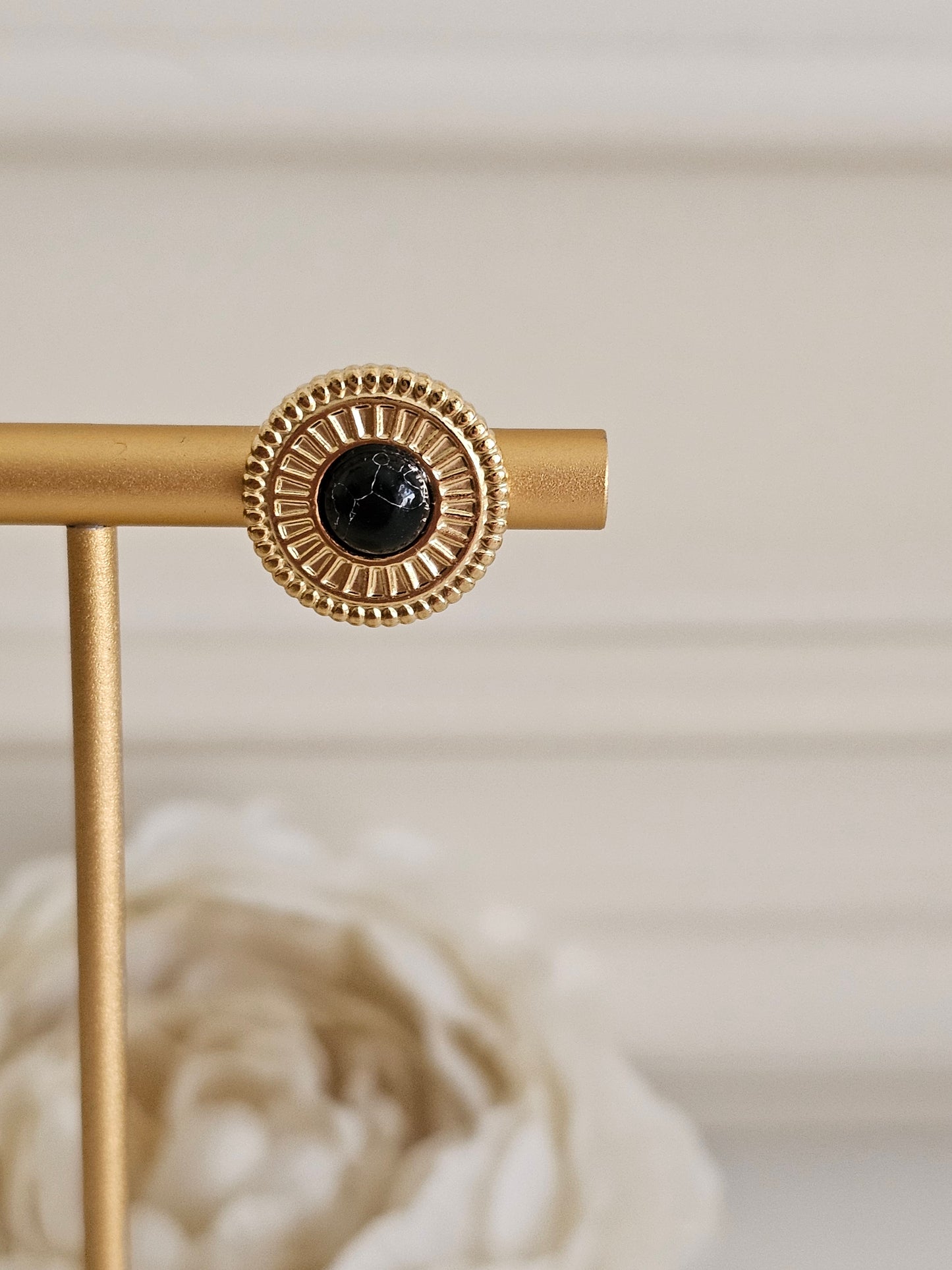 NILLI BUTTON EARRINGS