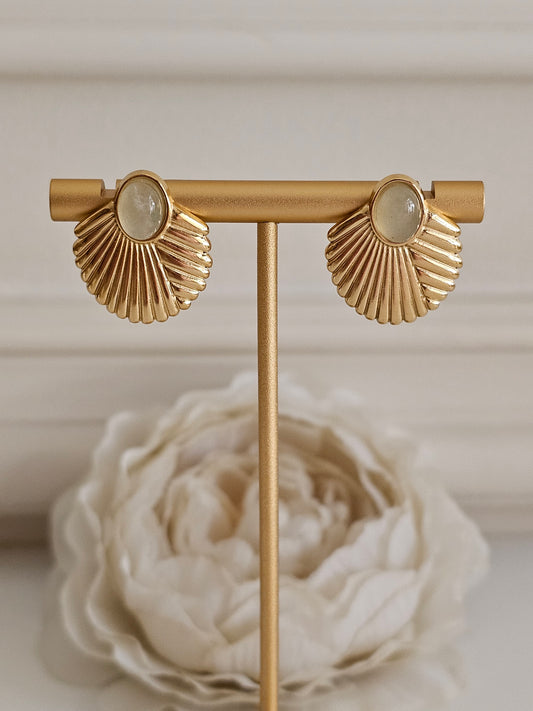 Natural stone shell earrings