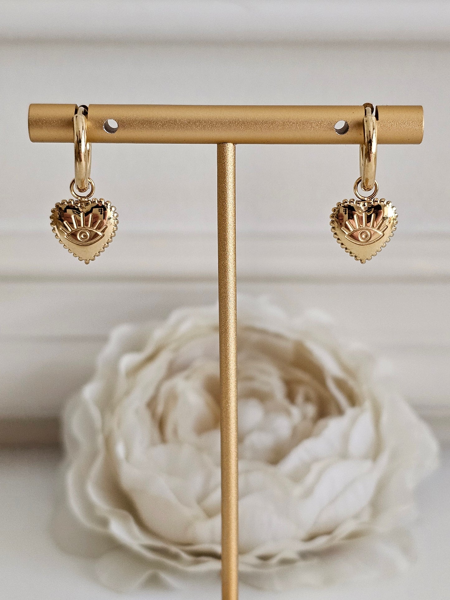 Gold evil eye Hoop earrings