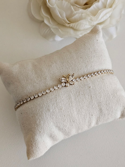 CUBIC ZIRCONIA BUTTERFLY BRACELET