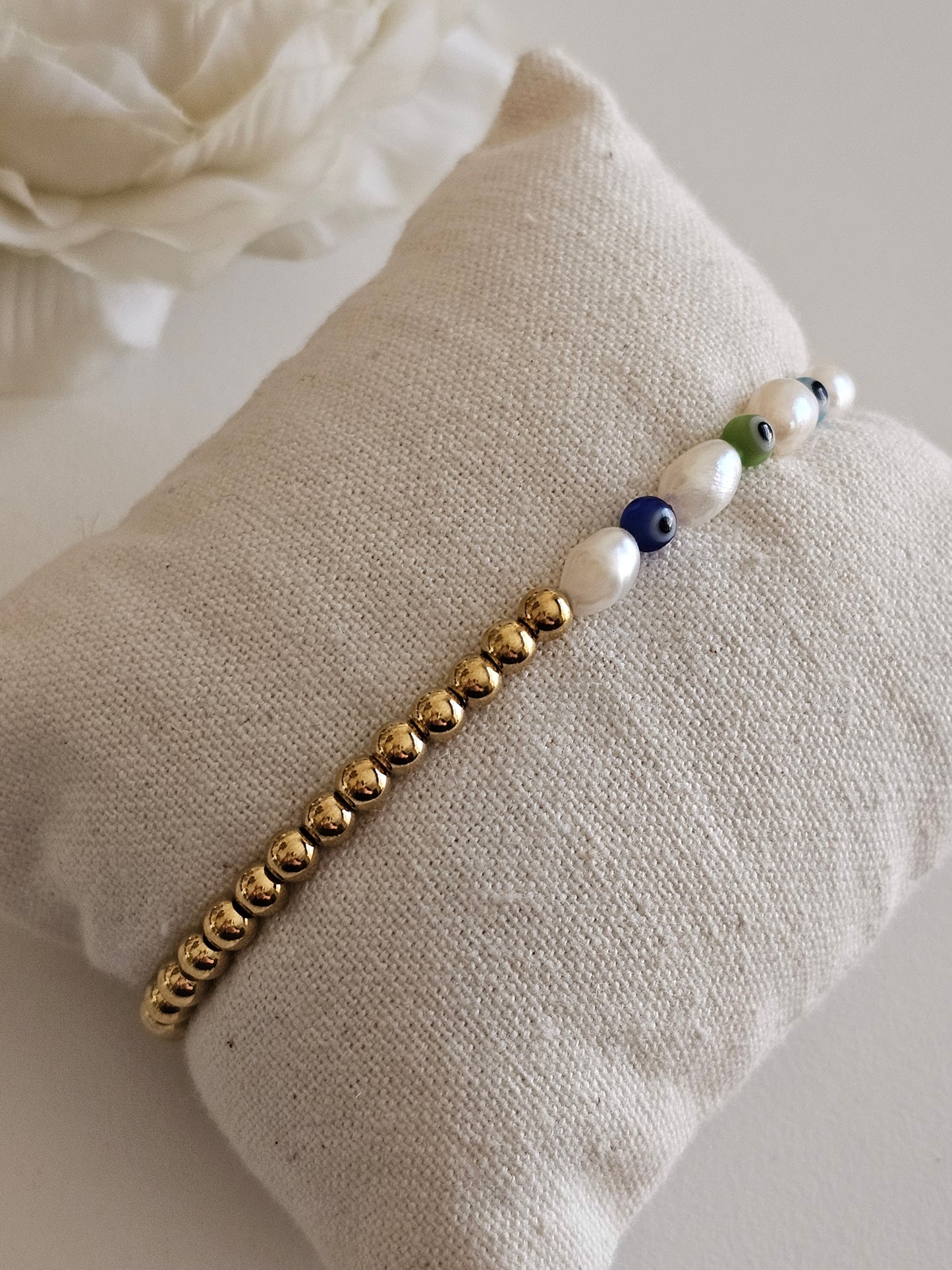 LAMIA PEARL EVIL EYE BRACELET