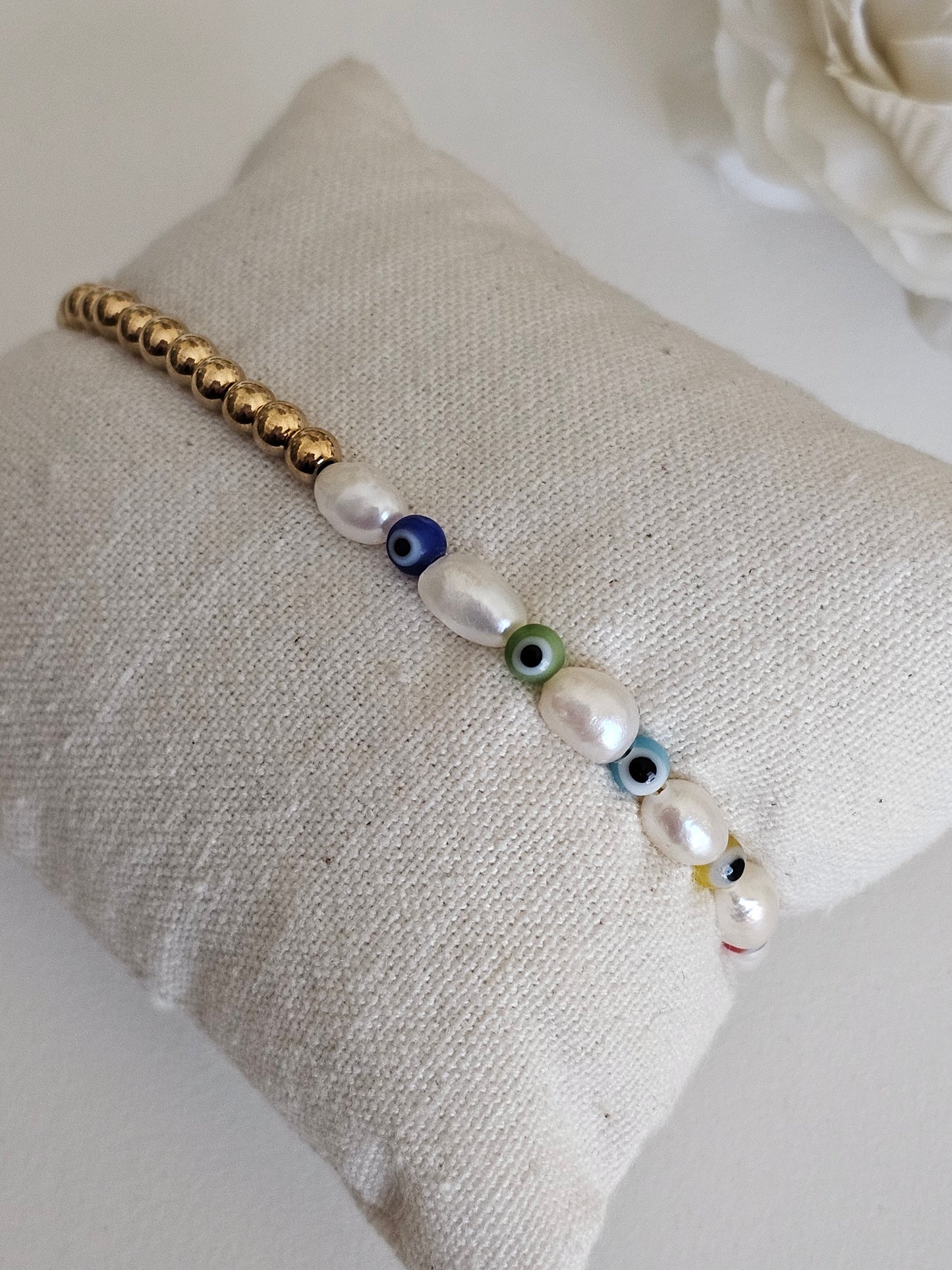 LAMIA PEARL EVIL EYE BRACELET