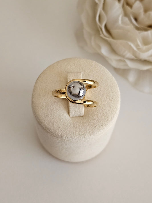 GOLD TWO TONE BALL RING