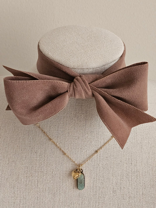 Natural Stone gold heart necklace
