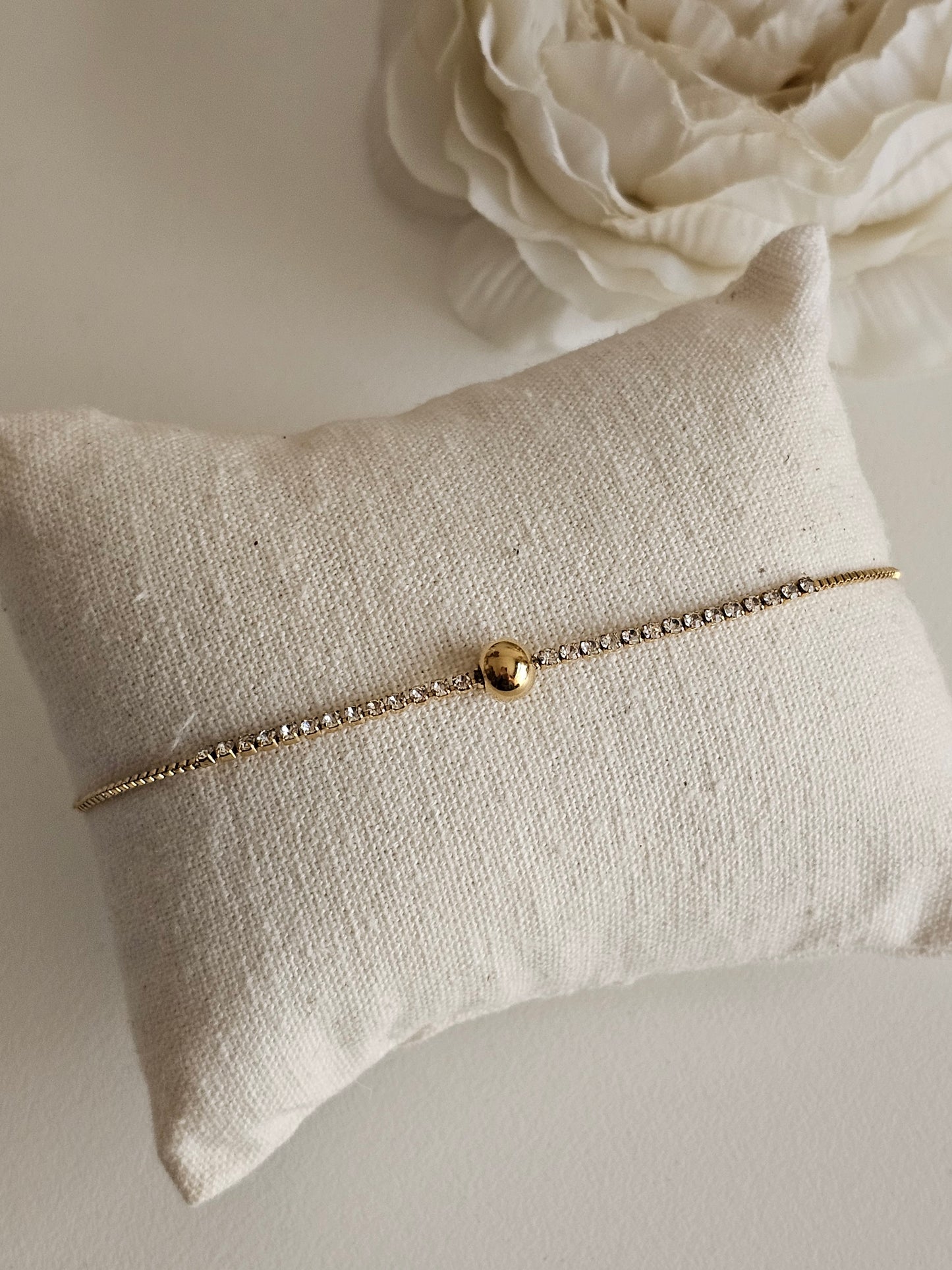 Gold ball tennis bracelet