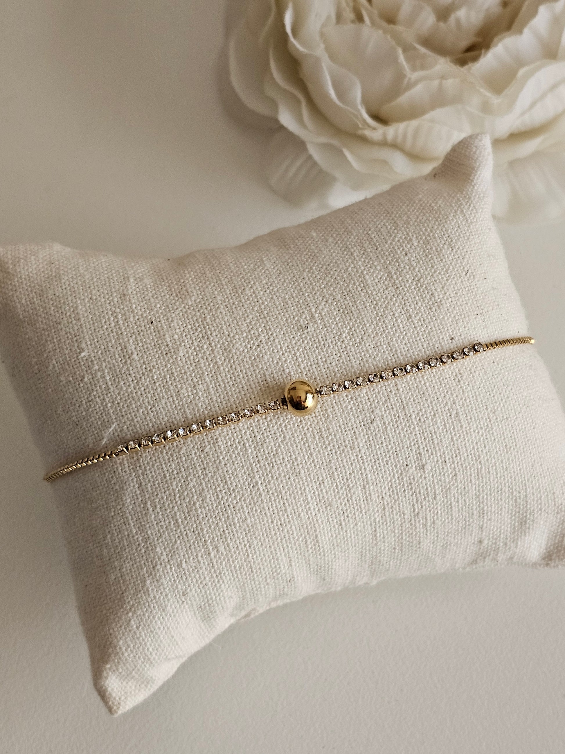 Gold ball tennis bracelet