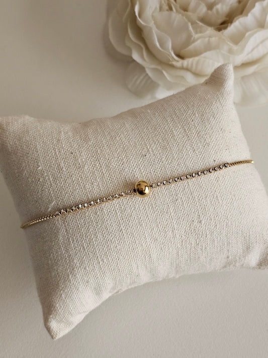 Gold ball tennis bracelet