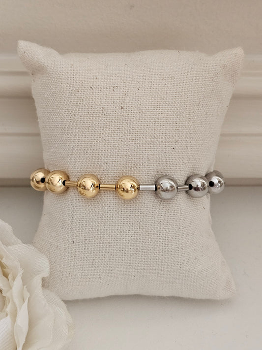 Gold and silver ball bracelet