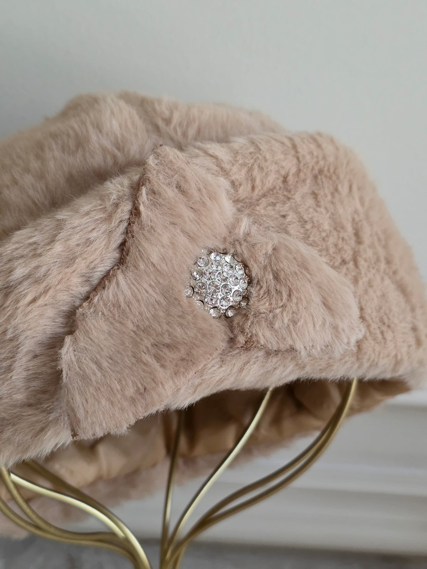 FAUX FUR BERET HAT