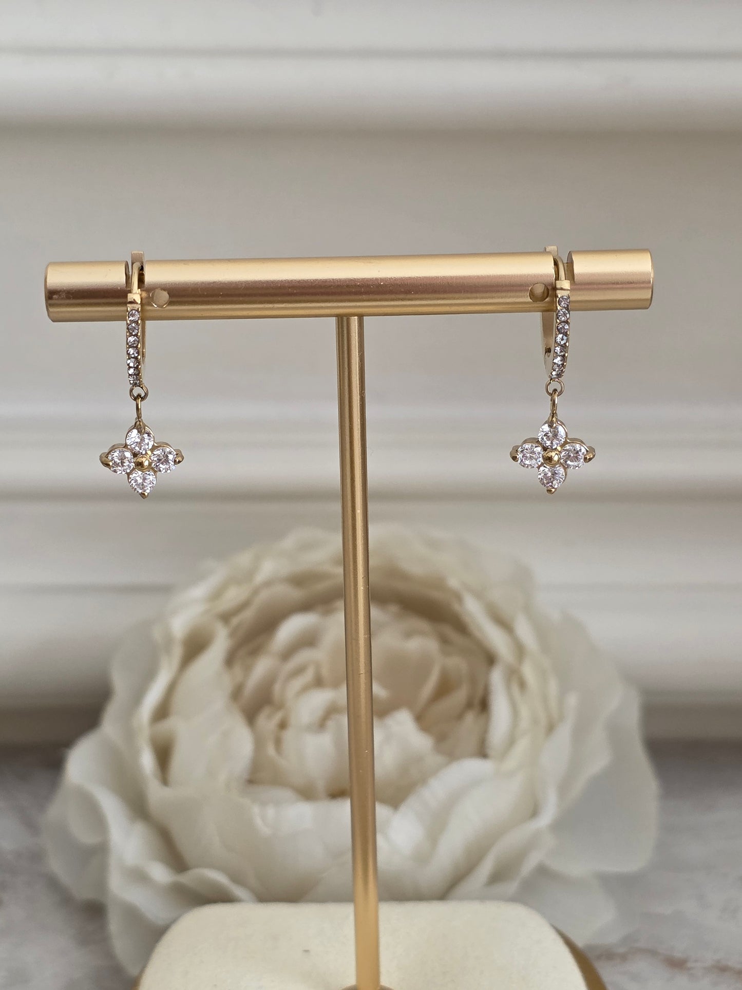 Dante cubic zirconia Clover earrings