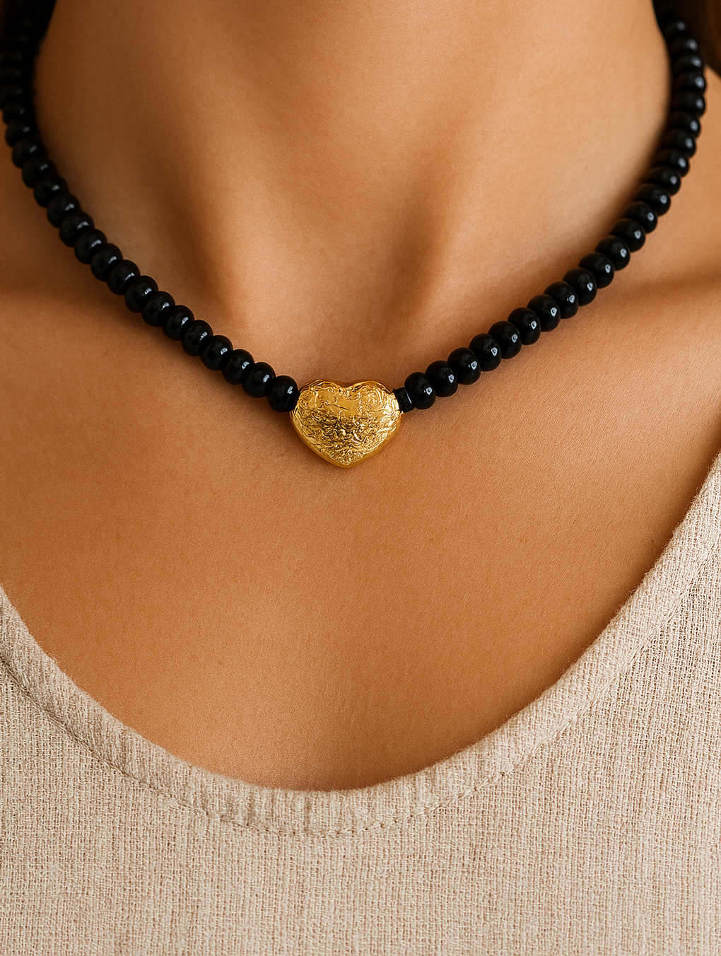 INAYA HEART BEAD NECKLACE