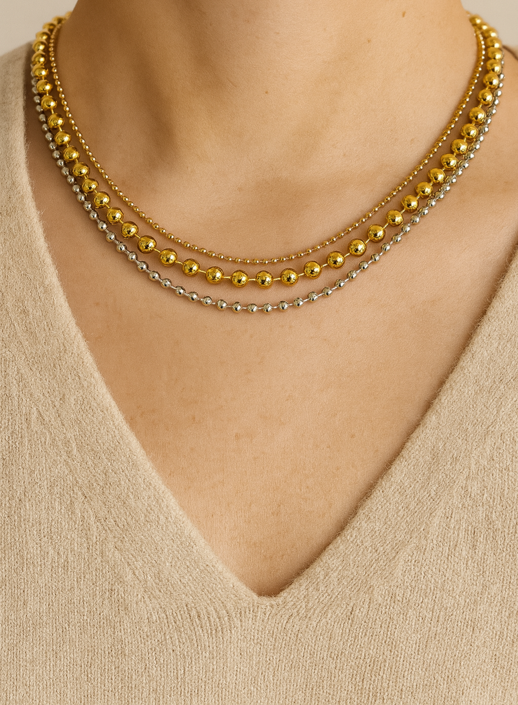 MONA THREE LAYER NECKLACE