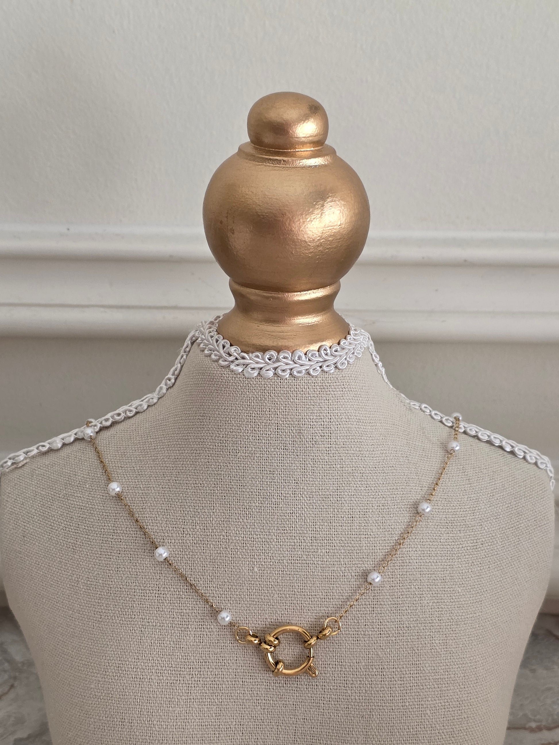 Pearl charm necklace