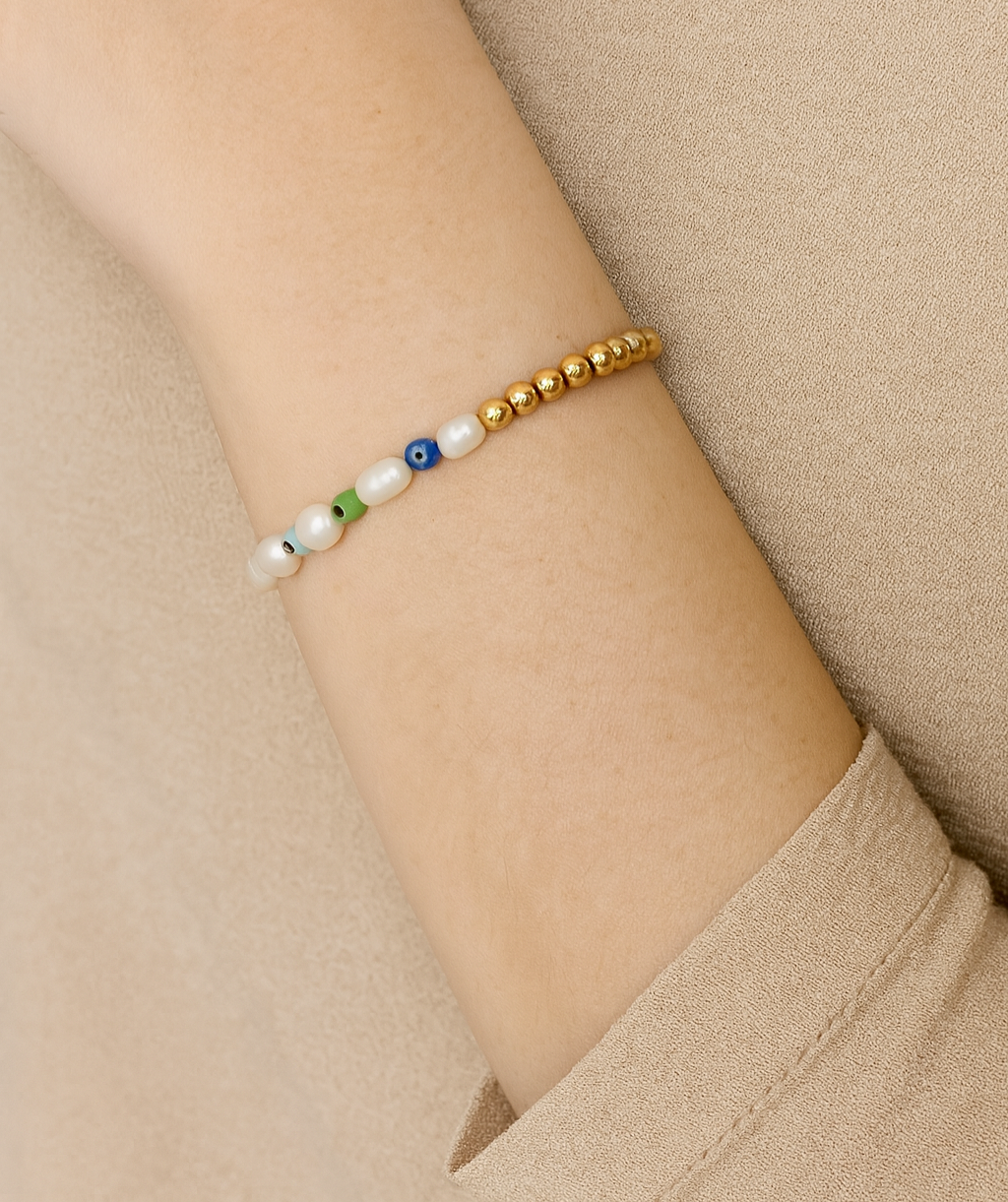LAMIA PEARL EVIL EYE BRACELET