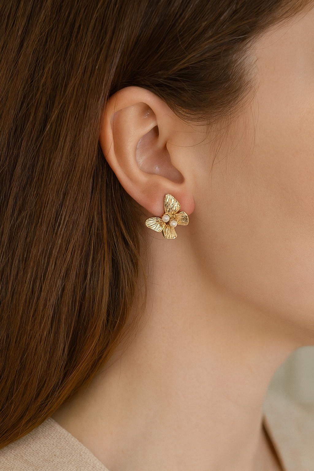 MIZRA BUTTERFLY PEARL EARRINGS