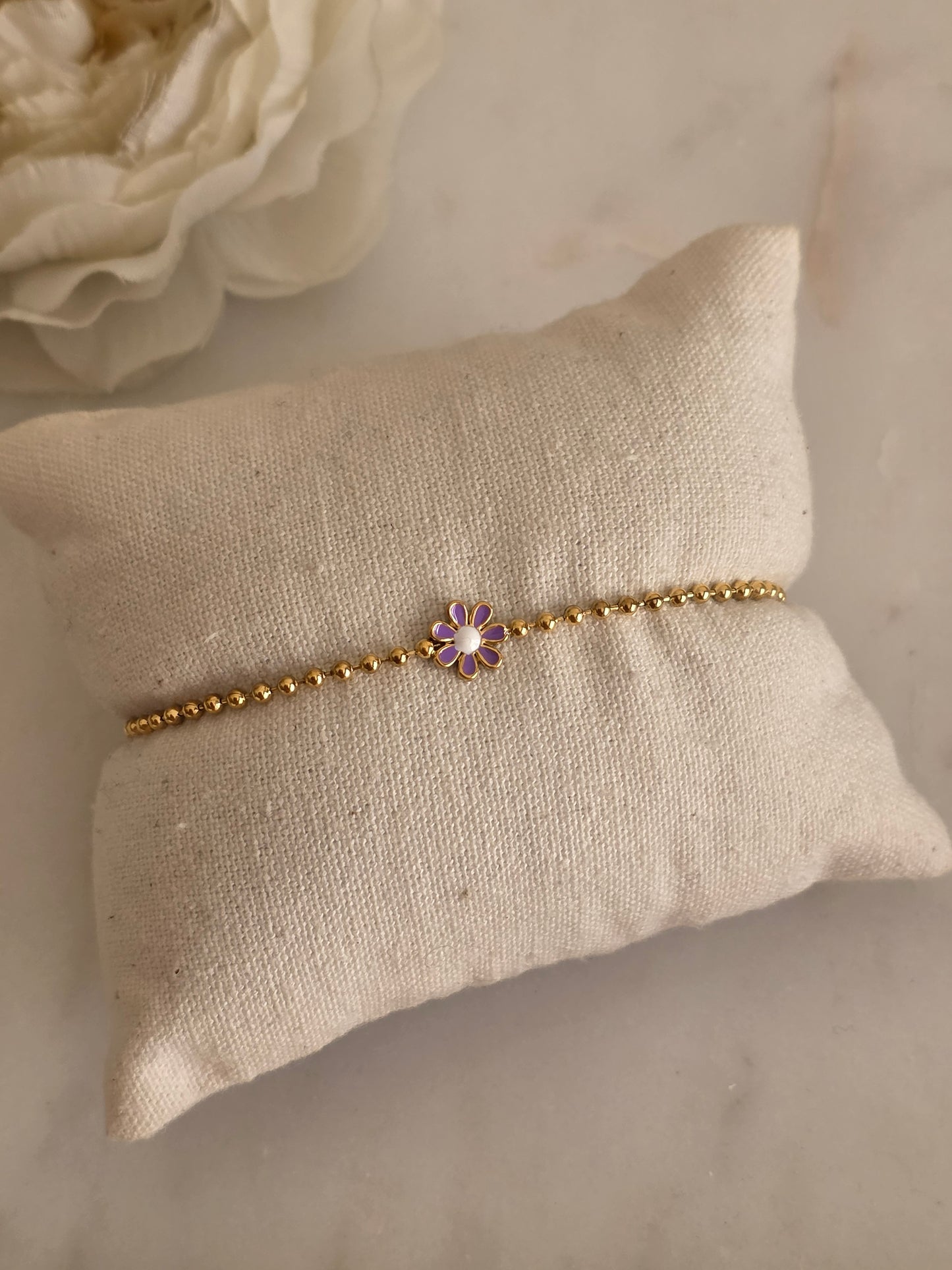 DAISY FLOWER BEADED BRACELET