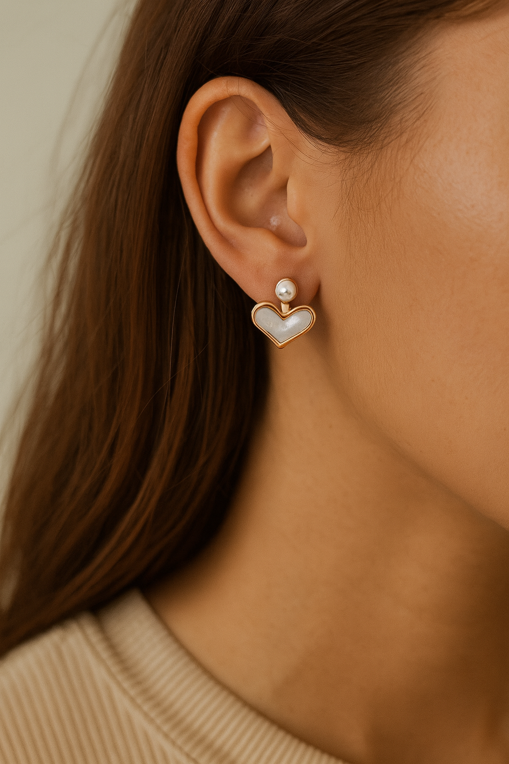 SELI PEARL HEART EARRINGS