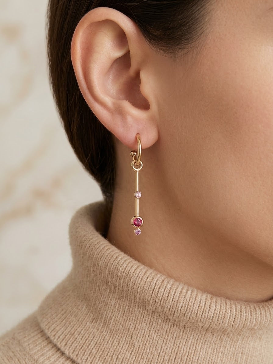 ALIYNA PINK HOOP EARRINGS