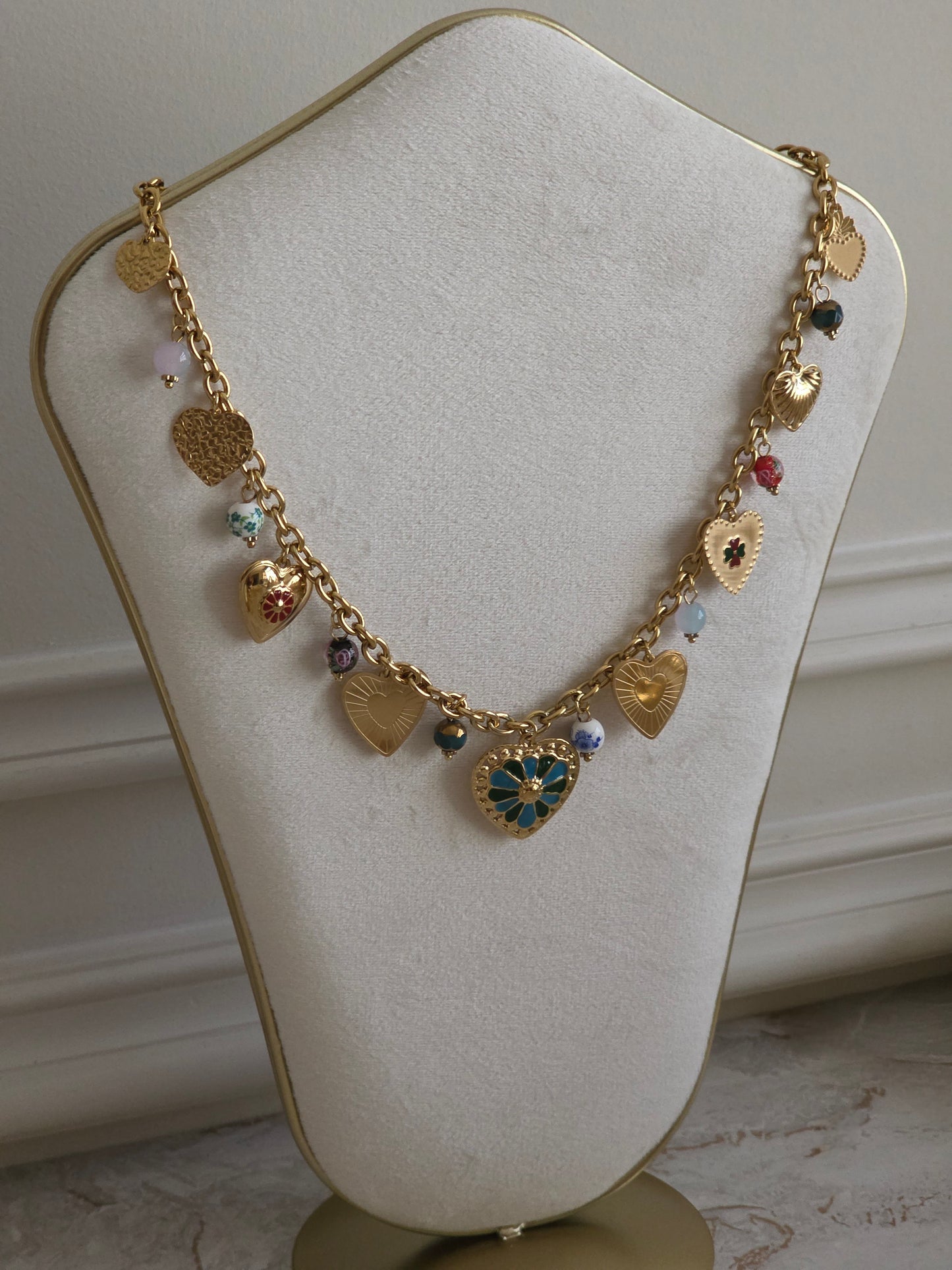 VINTAGE HEART CHARM NECKLACE