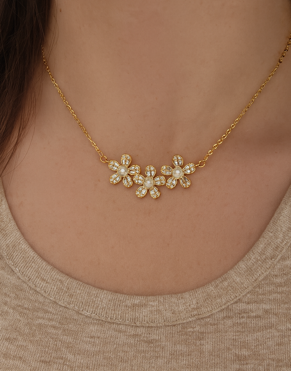 JADE PEARL FLOWER NECKLACE