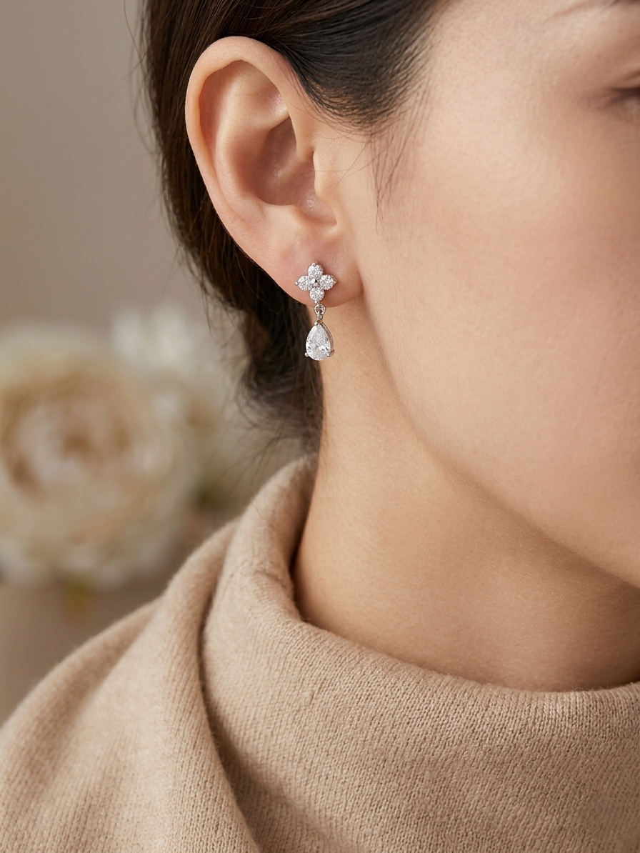 ELENA CLOVER EARRINGS SILVER